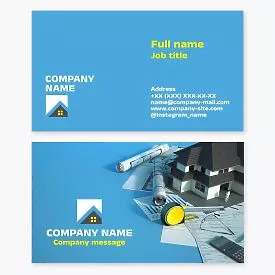 Business card template. Design and construction of houses, buildings and structures.