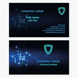 Business Card Template Digital Security, Cyber Defense