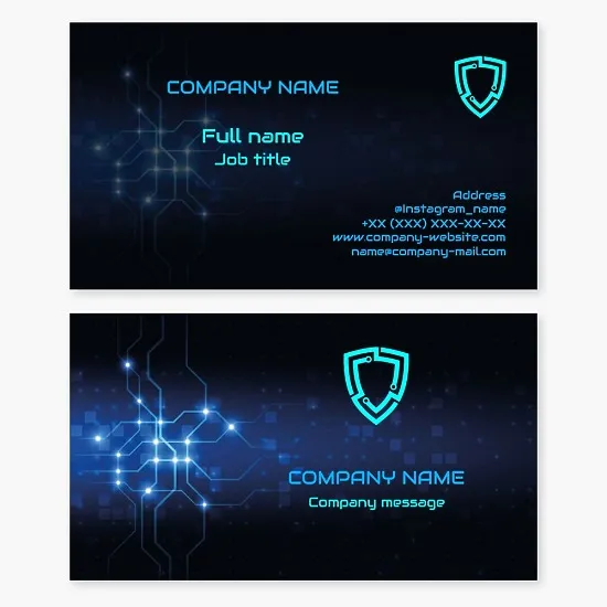 Business Card Template Digital Security, Cyber Defense