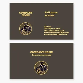 Vintage style business card template. Motorcycle shop.