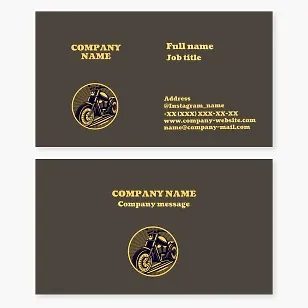 Vintage style business card template. Motorcycle shop.