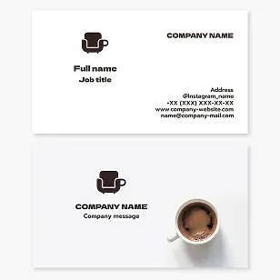 Coffee business card template. Cafe.