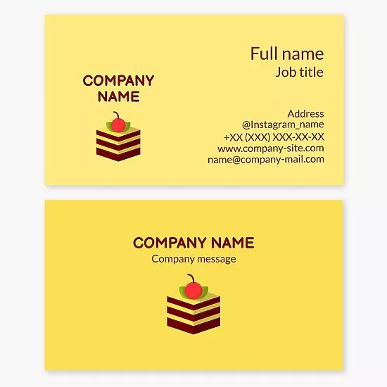 Cake Bakery Logo | Dessert Shop | Business Card Template