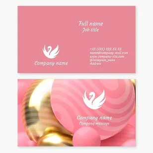 Business card template. Taking off swan. Feminine style. Beauty. Beauty salon.