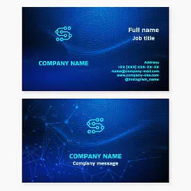 Business card template. Microelectronics company. Letter S.