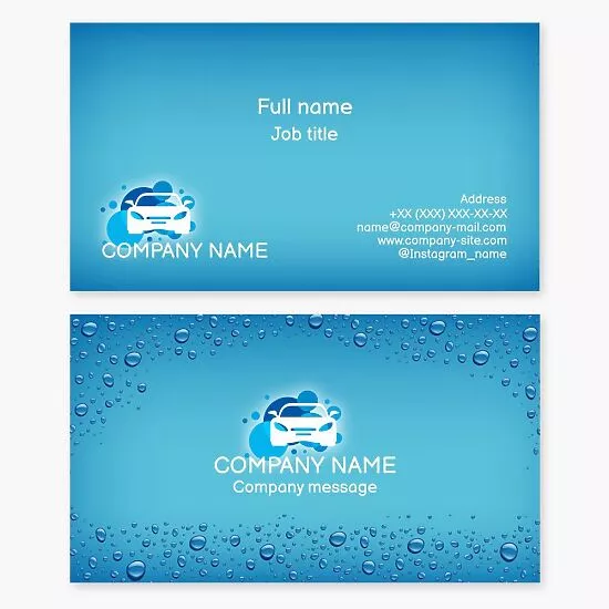 Car Wash Car Detailing Business Card Template