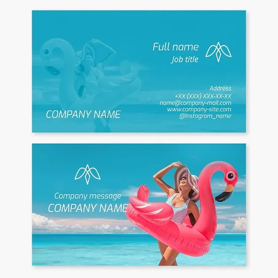 Business card template. Travel agency.