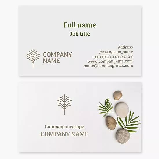 Palm Leaf & Rock Business Card Template