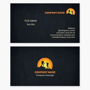 Hiking logo business card template. Mountaineering.
