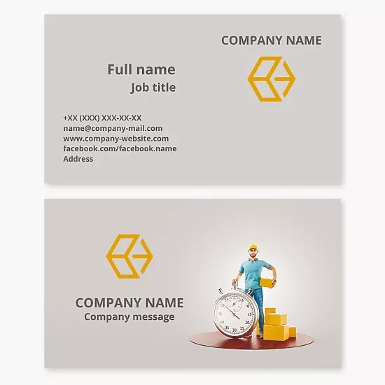 Business card template Delivery of parcels and documents