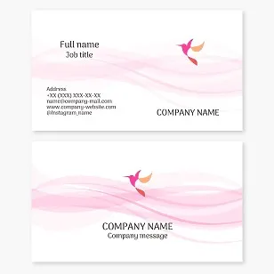 Business card template. Hummingbird. Abstract. Symbol of the joy of life, love, energy, perseverance, beauty, grace, and freedom. Beauty salon. Women's club. Brand.