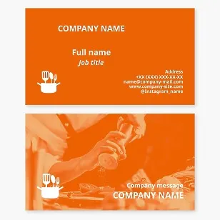 Business card template. Café, canteen, buffet, fast food establishment.