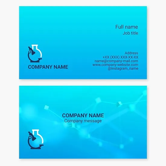 Business card template. Chemical and medical tests. Laboratory.
