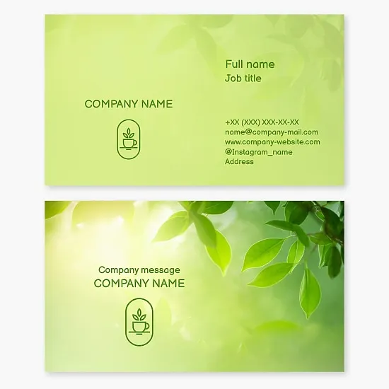 Business card template. Tea shop. Tea store.