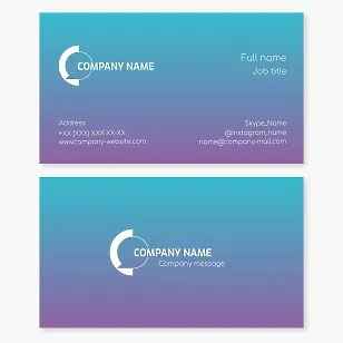 Business card template with speech bubble. Consulting services. Technical support. Call center. Letter C.