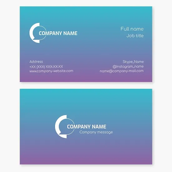 Business card template with speech bubble. Consulting services. Technical support. Call center. Letter C.