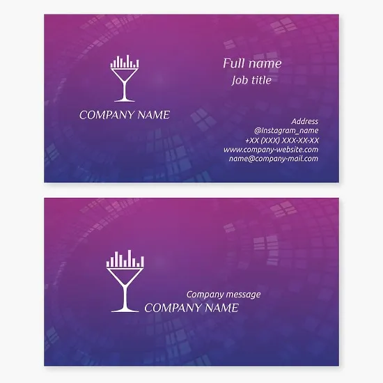 Music bar. Business Card Template