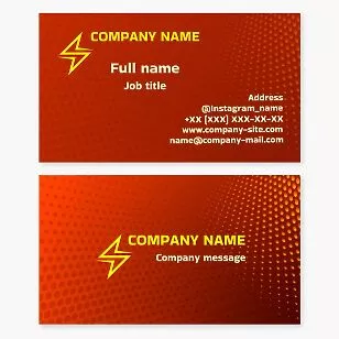 Lighting Bolt Business Card Template