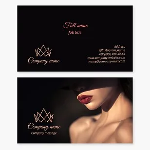 Cosmetics, makeup, style, crown | Business card template for beauty salon