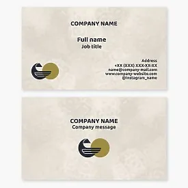 Abstract design business card template. Art gallery. Bowl, sun.