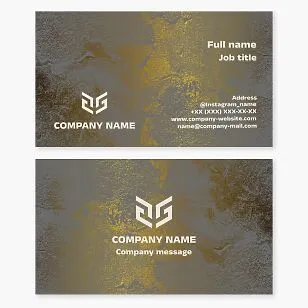 Business card template with logo and double G monogram. Spartan/gladiator helmet.