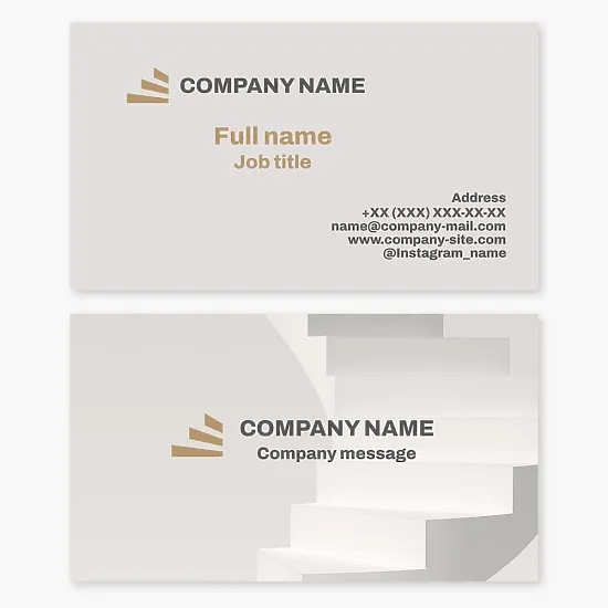 Business card template. Stair and step manufacturing and installation.