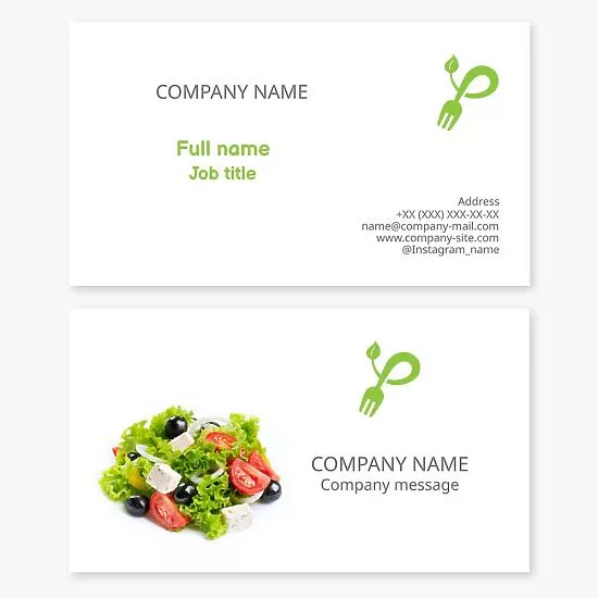 Healthy Food-Themed Business Card Template