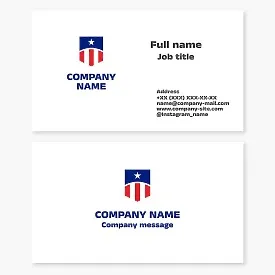 Business card template. Patriotism. Stylized US flag.