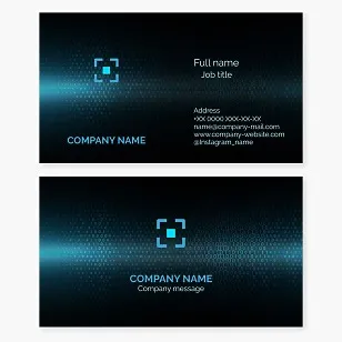 Business card template. Abstract with a digital theme. Pixel focus.