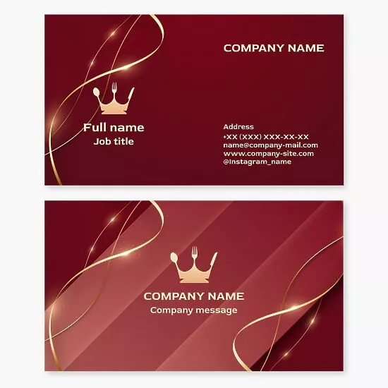 Royal Crown Restaurant Logo Business Card Template