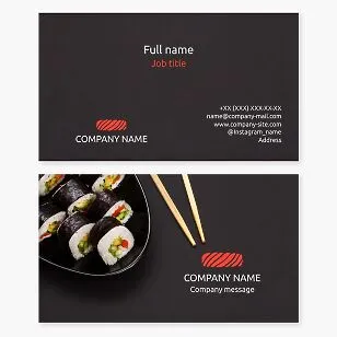 Business card template. Sushi restaurant.