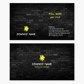Business card template. Informal youth association.