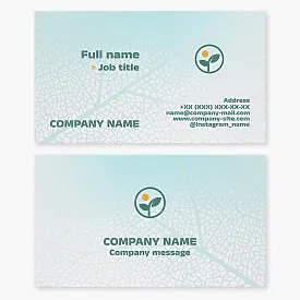 Business card template. Plant, sun. Agricultural company. Letter O.