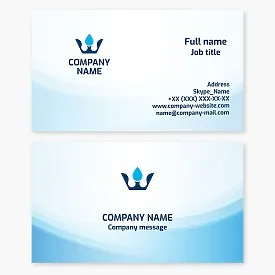 Crown Water Business Card Template. Plumbing Store. Plumber.