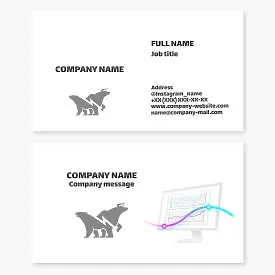Stock Market Business Card Template. Bull Bear. Forex.