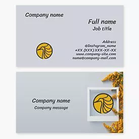 Yellow Peacock Logo | Grey Business Card Template