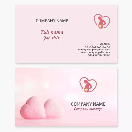 Pregnancy Heart Logo Business Card Template