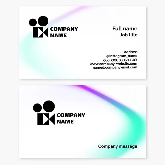 Business card template "Movie camera". Professional video shooting of weddings, anniversaries and other celebrations.