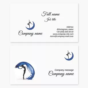 Figure Dancing on the Moon Business Card Template