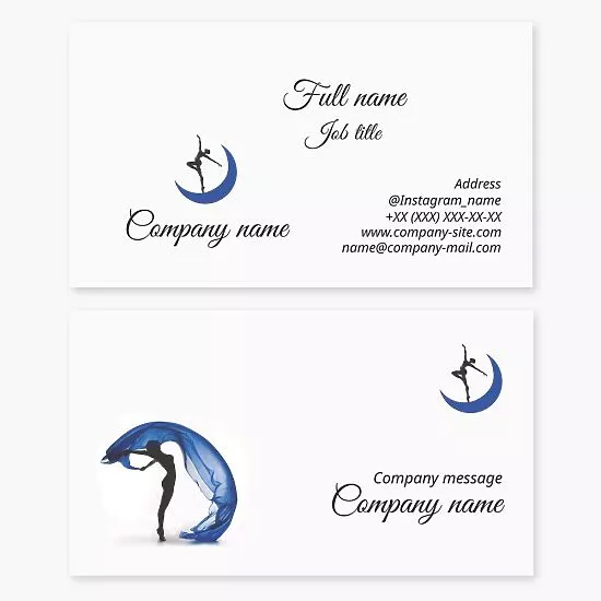 Figure Dancing on the Moon Business Card Template