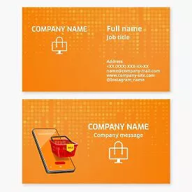 Business card template. Online computer store.