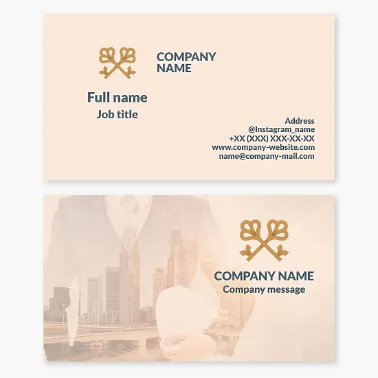 Real estate. Construction. Business card template