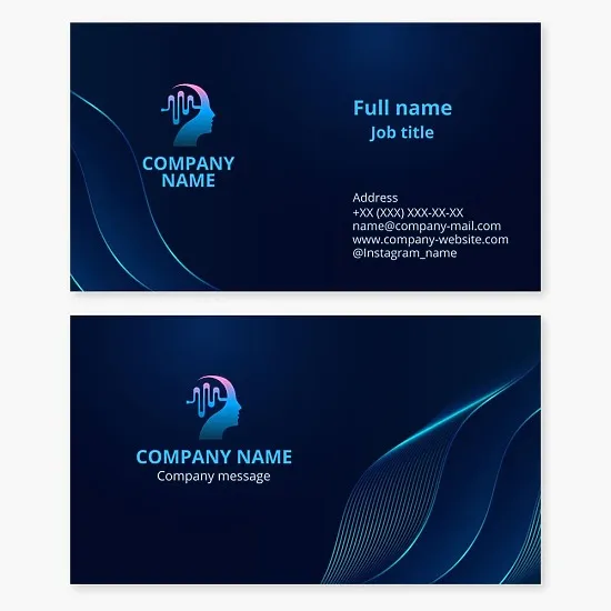 Business card template. Abstraction. Intelligence.