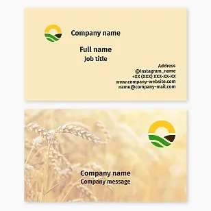 Agriculture Logo Wheat Stalk Design Business Card Template