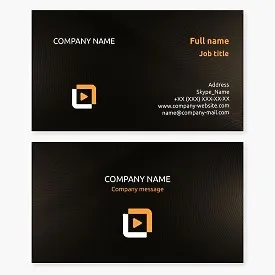 Business card template with play button. Professional video shooting of celebrations.