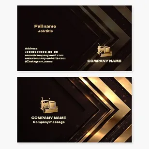 Business card template. Truck.