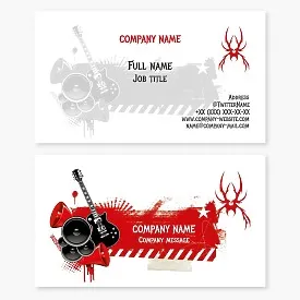 Music business card template. Rock, heavy metal.
