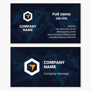 Business card template Movement, development, cursor, arrow