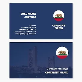 Business card template California Coat of Arms