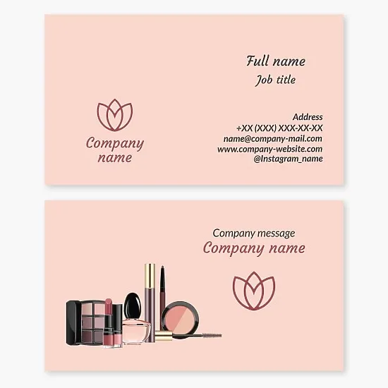 Business card template Perfumes, cosmetics, makeup
